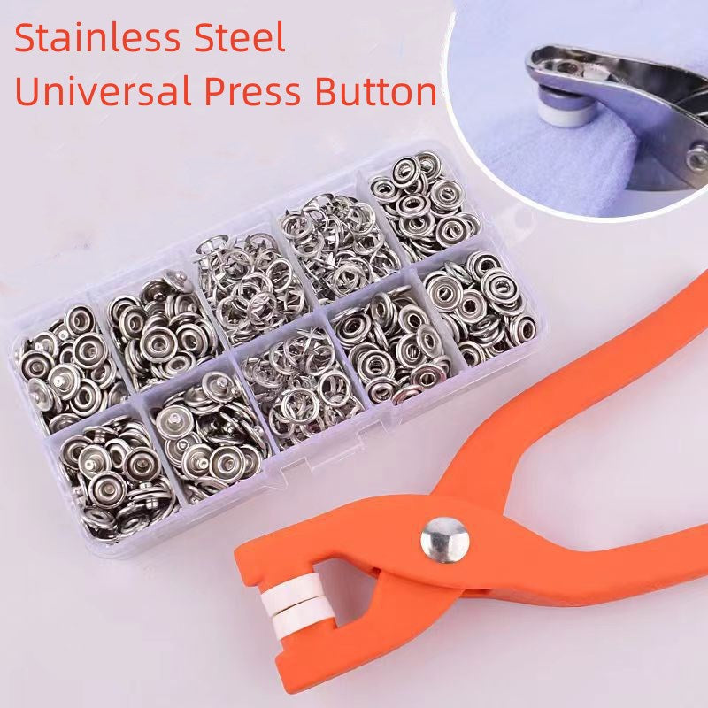Buy 100 Piece Metal Thickened Snap Fasteners Kit, Five Claw Buckle Set with  Hand Pressure Pliers Tool Sewing Buttons Set for Clothing Sewing & Crafting  Revat Machine Online at Best Prices in