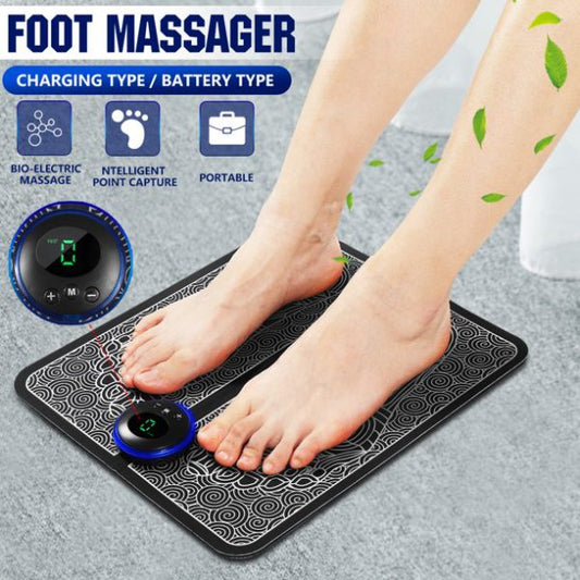 EMS Foot Massager Mat Electric USB Charging Smart Display Tens Acupuncture Feet Cushion Blood Circulation Pad Health Care Home