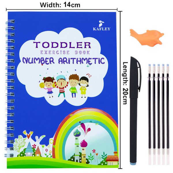 Pack Of 4 Pcs With 5 Refill Copybooks Pen Magic Copy Book Free Wiping Children’s Kid Writing Sticker Practice Copybook For Calligraphy