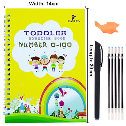 Pack Of 4 Pcs With 5 Refill Copybooks Pen Magic Copy Book Free Wiping Children’s Kid Writing Sticker Practice Copybook For Calligraphy