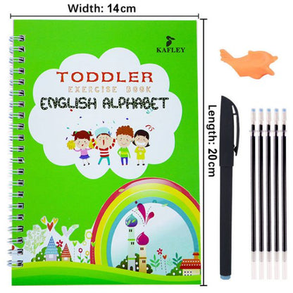 Pack Of 4 Pcs With 5 Refill Copybooks Pen Magic Copy Book Free Wiping Children’s Kid Writing Sticker Practice Copybook For Calligraphy