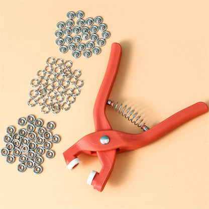 Plier Tool with 40 Button Set Metal Sewing Buttons Hollow Solid Five-claw Buckle Metal Snap Buttons for Installing Clothes DIY Craft