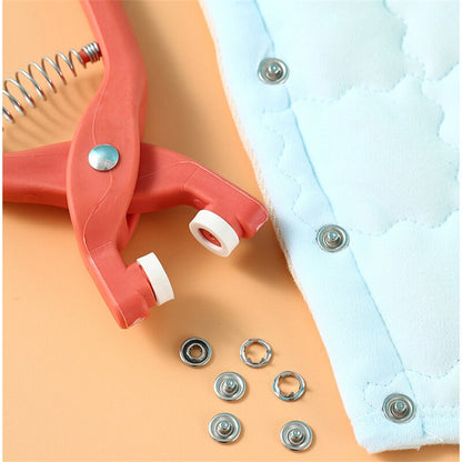 Plier Tool with 40 Button Set Metal Sewing Buttons Hollow Solid Five-claw Buckle Metal Snap Buttons for Installing Clothes DIY Craft